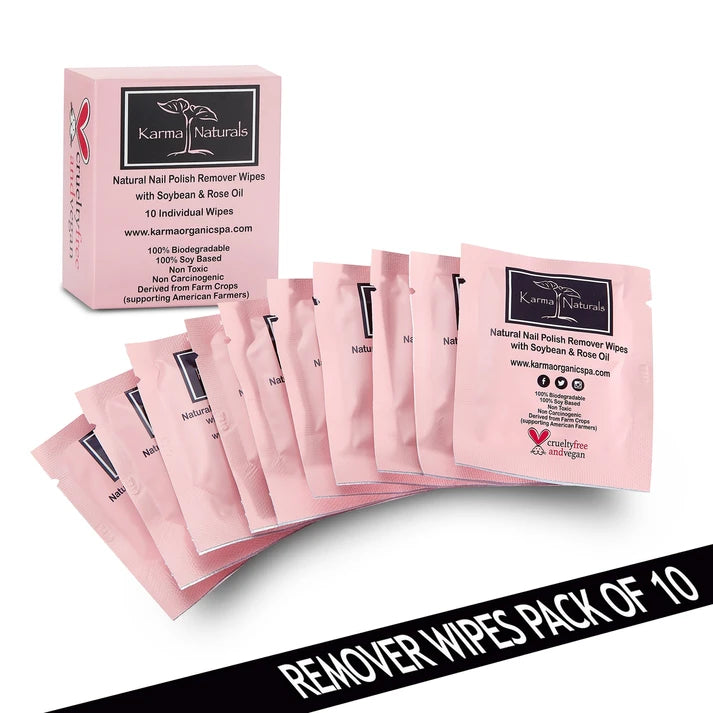 Karma Naturals Nail Polish Remover Wipes with Rose Oil