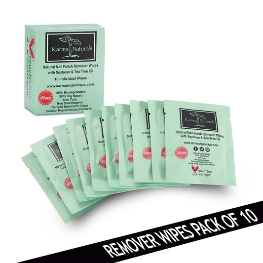 Karma Naturals Tea Tree Oil Nail Polish Remover Wipes bundle
