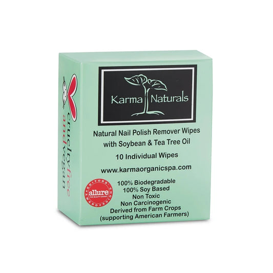 Karma Naturals Tea Tree Oil Nail Polish Remover Wipes bundle 