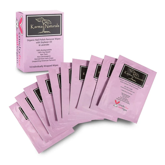 Karma Naturals Nail Polish Remover Wipes with Lavender Oil