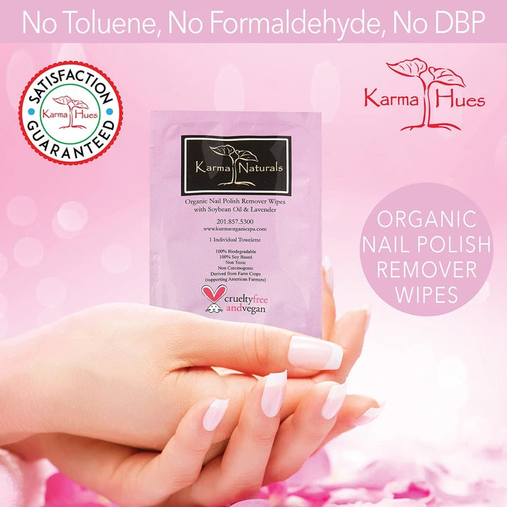 Karma Naturals Nail Polish Remover Wipes with Lavender Oil